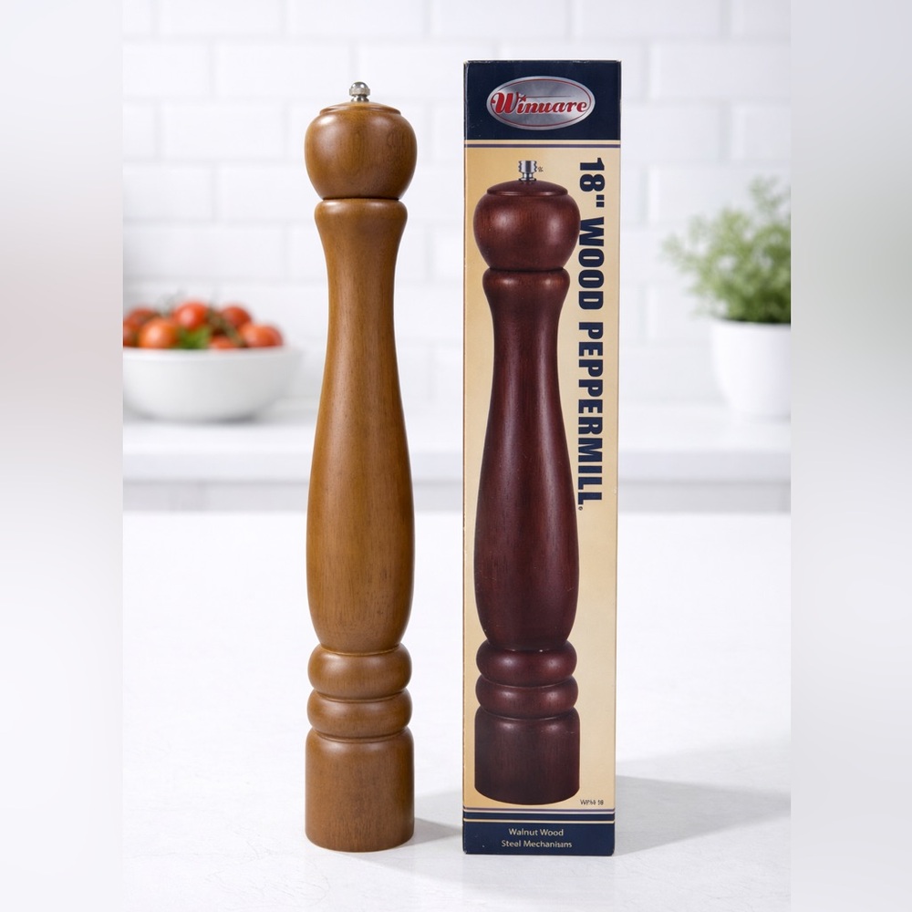 18” Wooden Pepper Mill – Classic Restaurant Style NWT